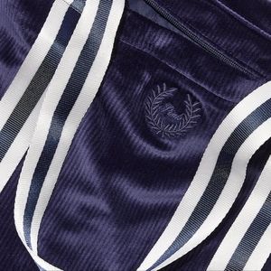 Victoria's Secret PINK Navy Blue Ribbed Soft Velour Large Tote Bag New